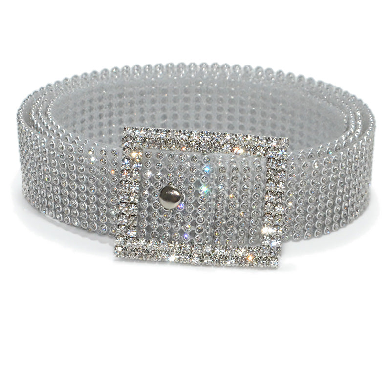 Women's Diamond Band Rows Full Rhinestone Inlaid Belts