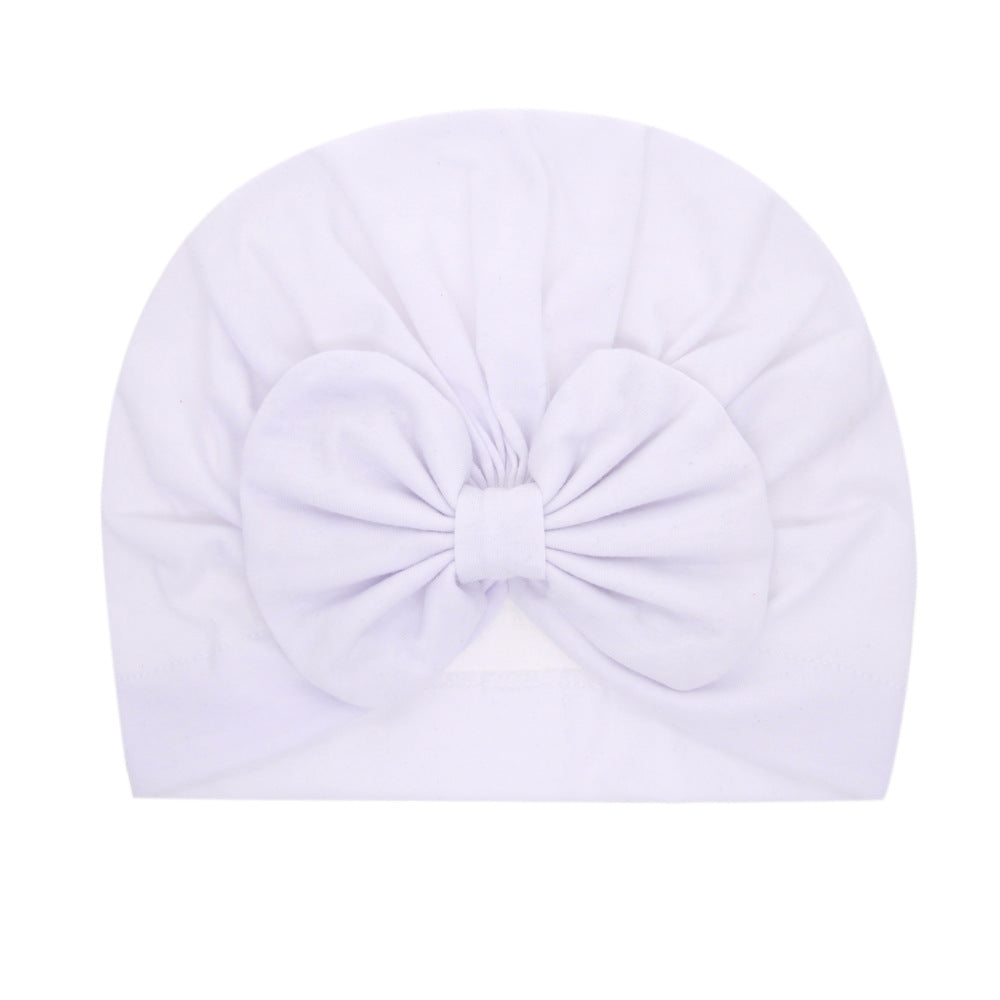 Children's Solid Color Hat Bow Sleeve Born Kids' Headwear