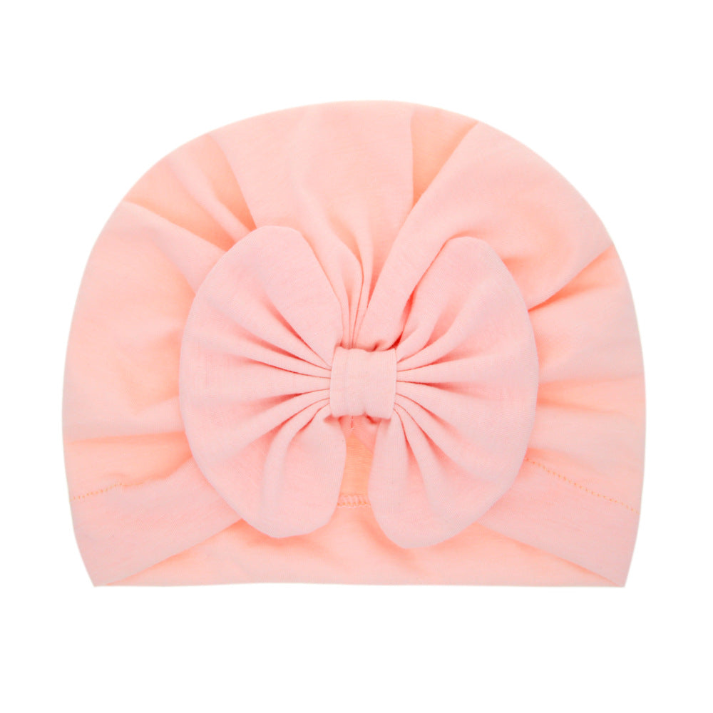 Children's Solid Color Hat Bow Sleeve Born Kids' Headwear