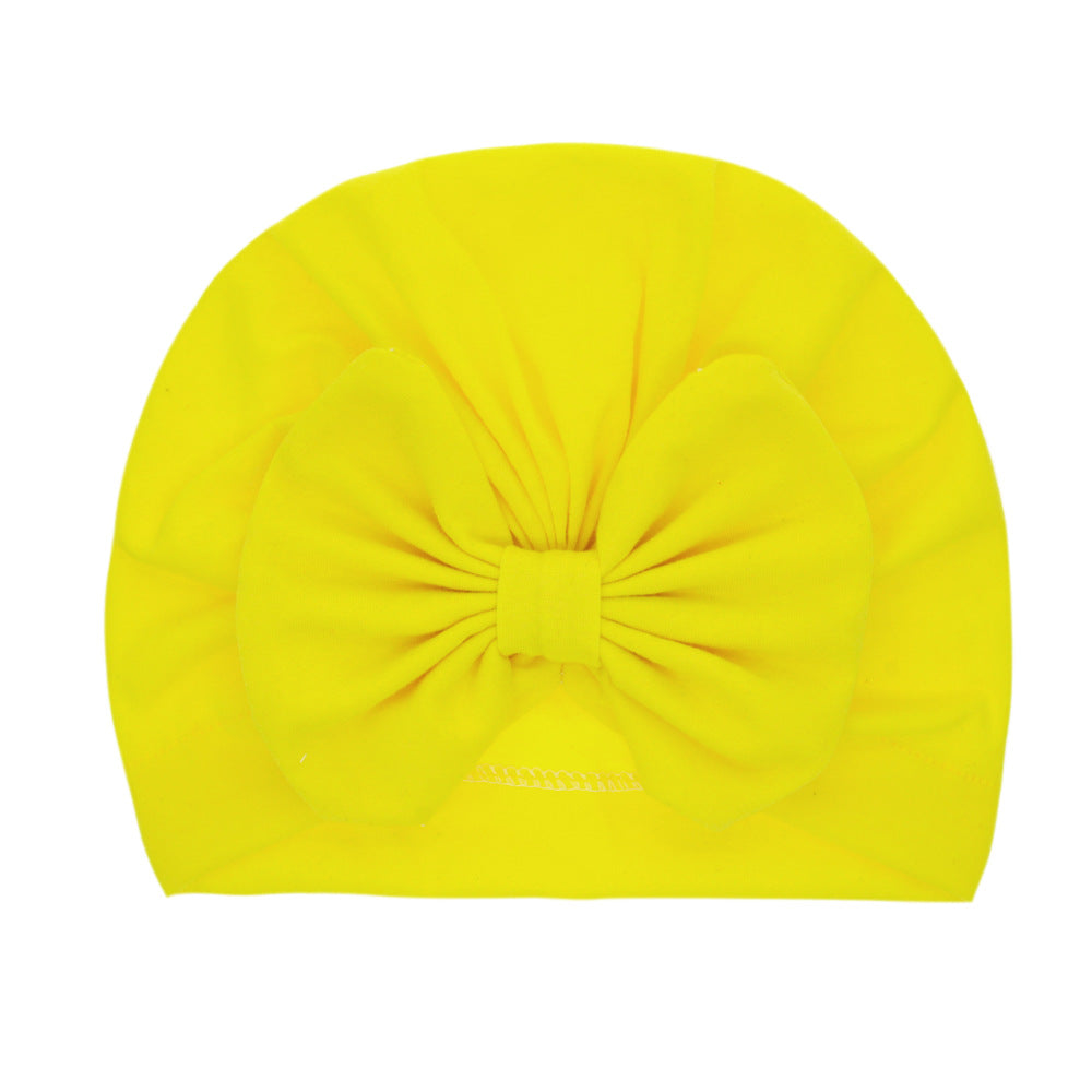 Children's Solid Color Hat Bow Sleeve Born Kids' Headwear