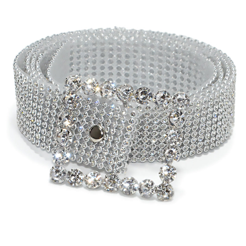 Women's Diamond Band Rows Full Rhinestone Inlaid Belts