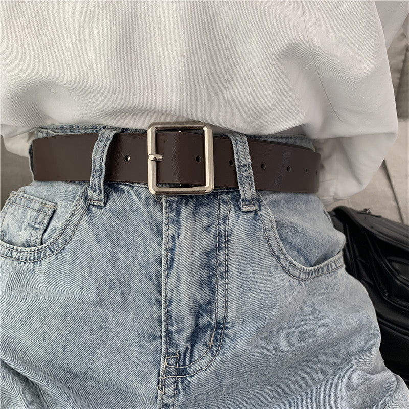 Women's & Men's Korean Style Square Buckle Simple Fashion Belts