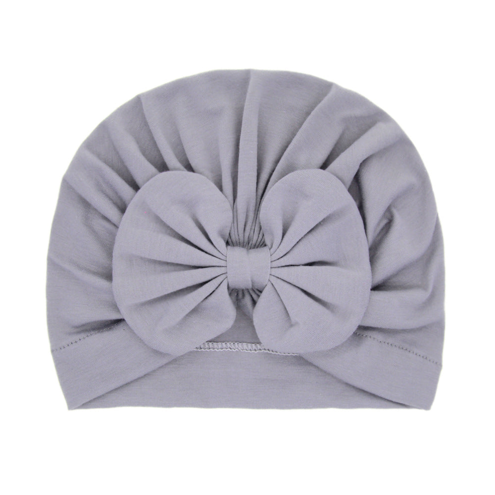 Children's Solid Color Hat Bow Sleeve Born Kids' Headwear