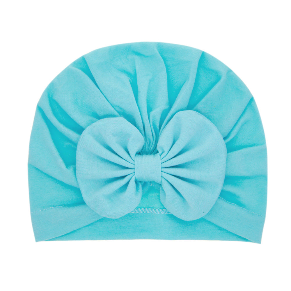 Children's Solid Color Hat Bow Sleeve Born Kids' Headwear