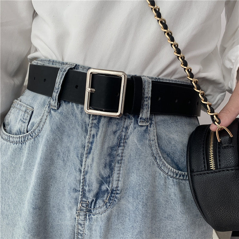 Women's & Men's Korean Style Square Buckle Simple Fashion Belts