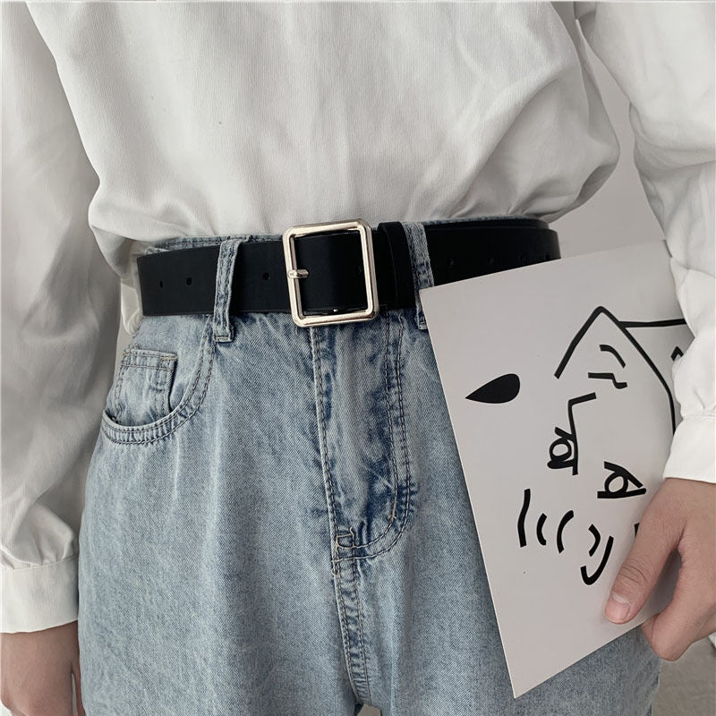 Women's & Men's Korean Style Square Buckle Simple Fashion Belts