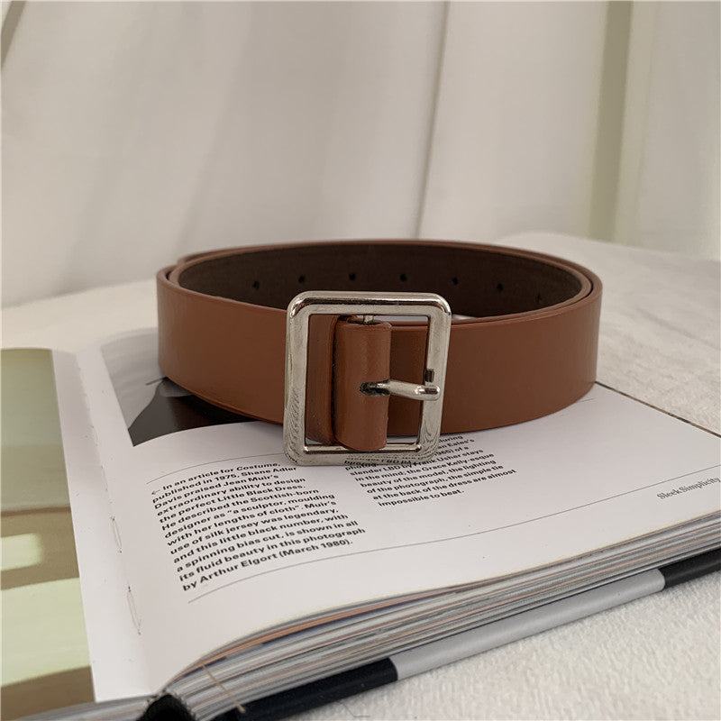 Women's & Men's Korean Style Square Buckle Simple Fashion Belts