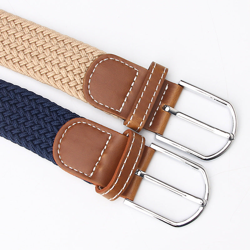 Women's & Men's Elastic Woven Canvas Casual Pin Buckle Belts