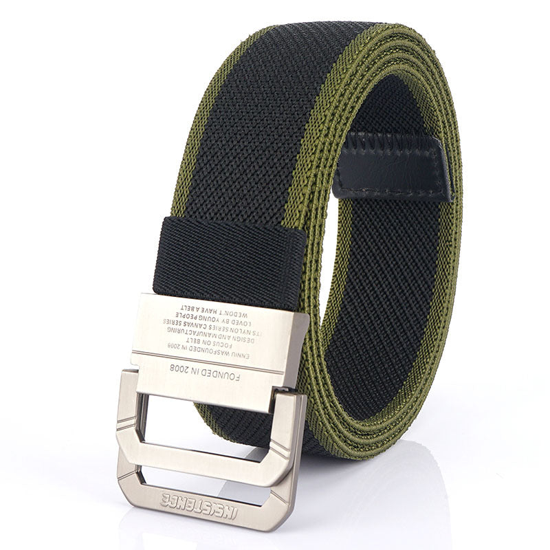 Men's Trendy Green Weaving Outdoor Sports Elastic Belts