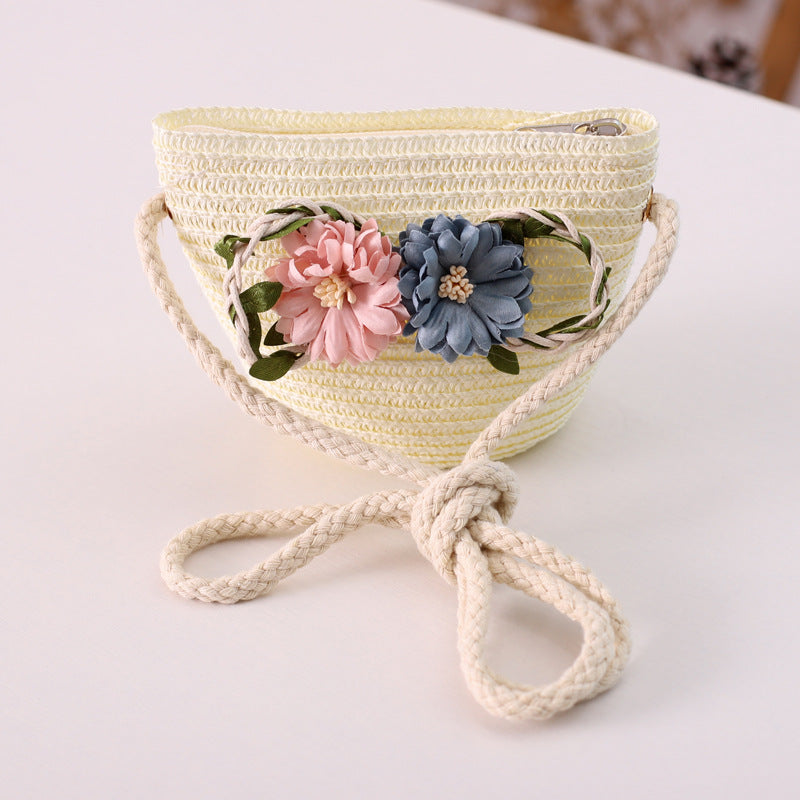 Children's Straw Hat Bag Set Seaside Beach Kids' Headwear