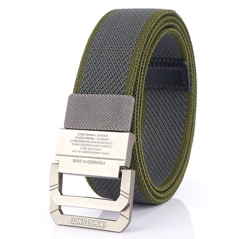 Men's Trendy Green Weaving Outdoor Sports Elastic Belts