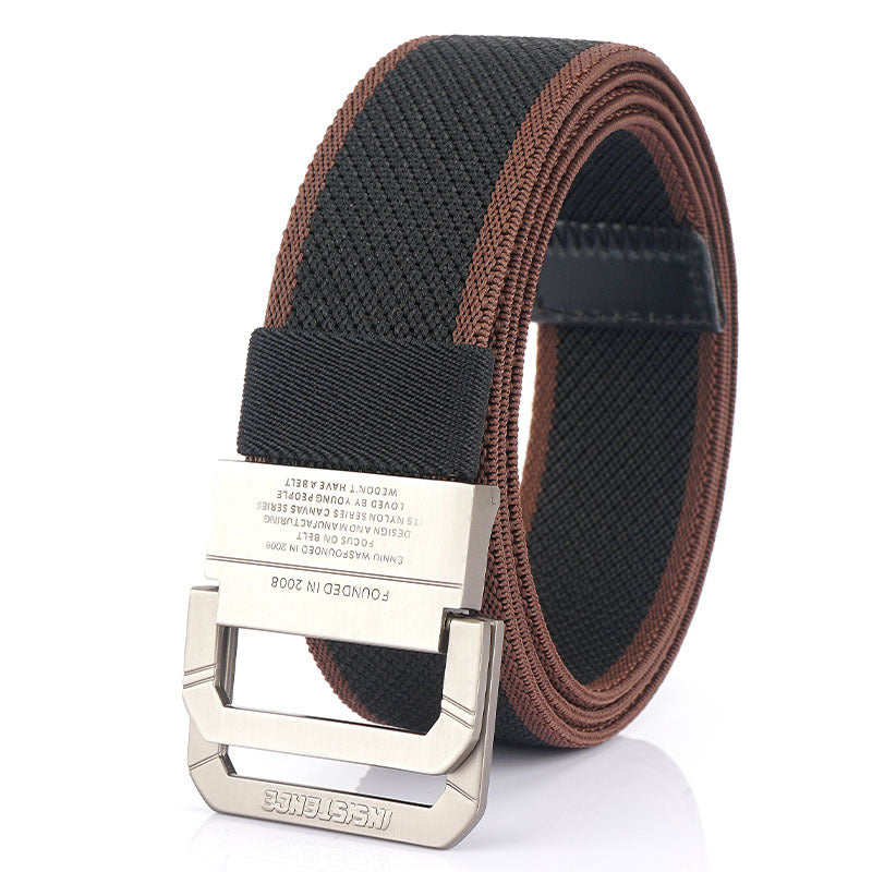 Men's Trendy Green Weaving Outdoor Sports Elastic Belts