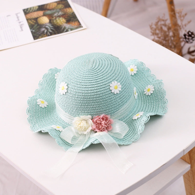 Hat Female Protection Princess Beach Little Straw Kids' Headwear