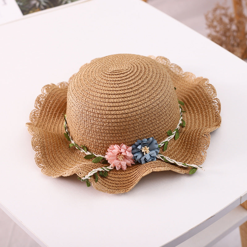 Children's Straw Hat Bag Set Seaside Beach Kids' Headwear