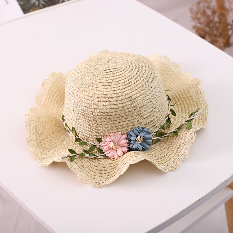 Children's Straw Hat Bag Set Seaside Beach Kids' Headwear