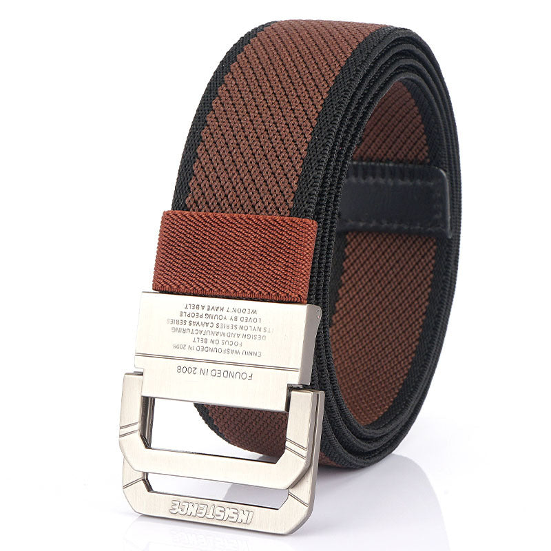 Men's Trendy Green Weaving Outdoor Sports Elastic Belts