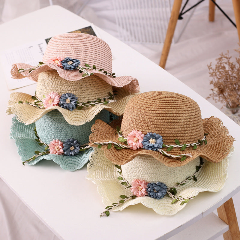 Children's Straw Hat Bag Set Seaside Beach Kids' Headwear