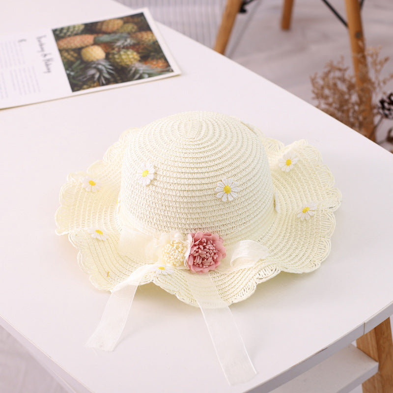 Hat Female Protection Princess Beach Little Straw Kids' Headwear