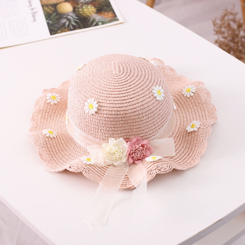 Hat Female Protection Princess Beach Little Straw Kids' Headwear