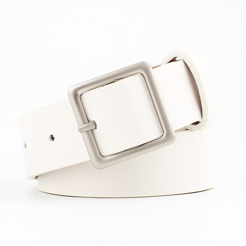 Women's Korean Style Trendy Square Buckle Simple Belts