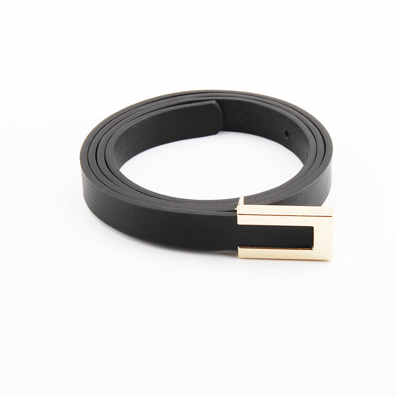 Snap Button Thin Korean Style Minimalist Belts