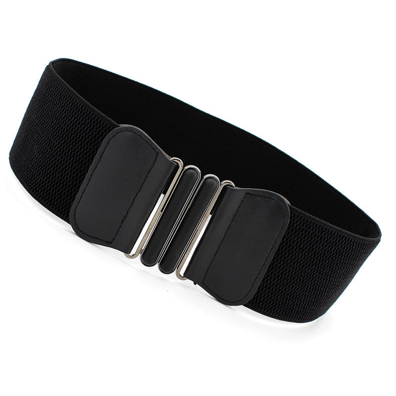 Women's Elastic Waistband Decorative Ladies Feel Patent Belts