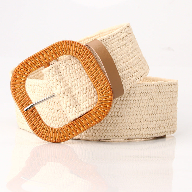 Women's Mori Cotton Linen Elastic Woven Dress Belts