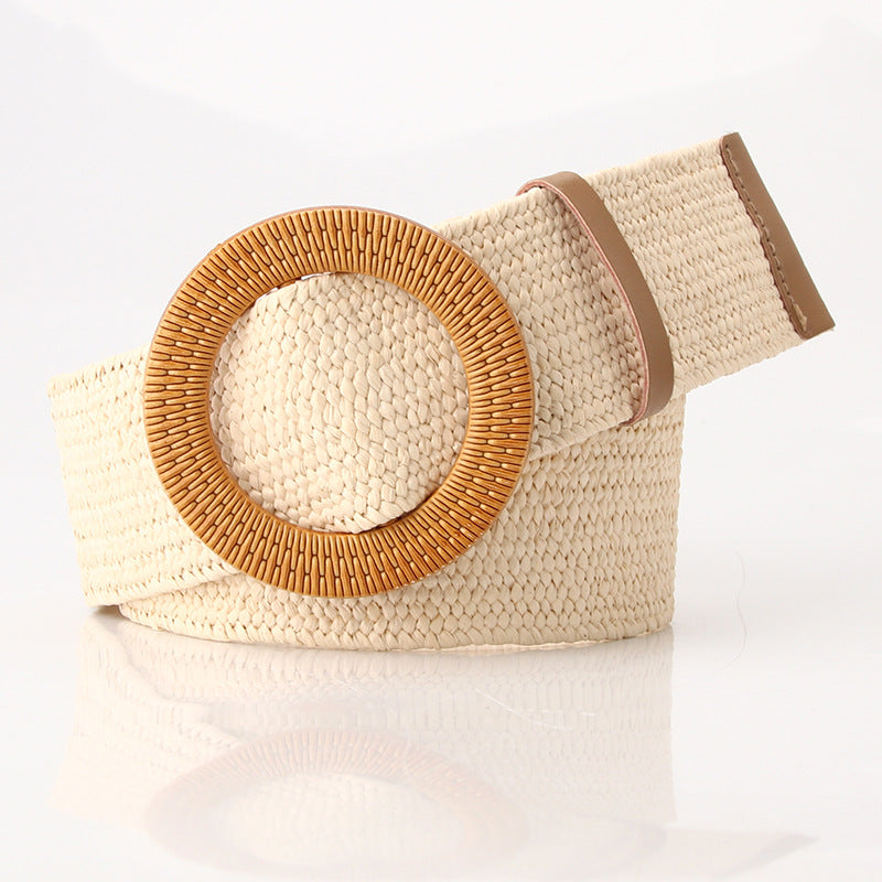 Women's Mori Cotton Linen Elastic Woven Dress Belts