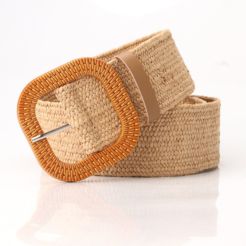 Women's Mori Cotton Linen Elastic Woven Dress Belts