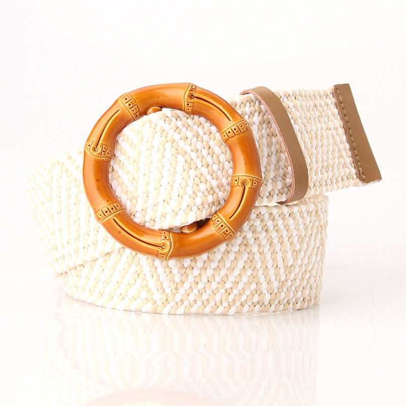 Women's Mori Cotton Linen Elastic Woven Dress Belts