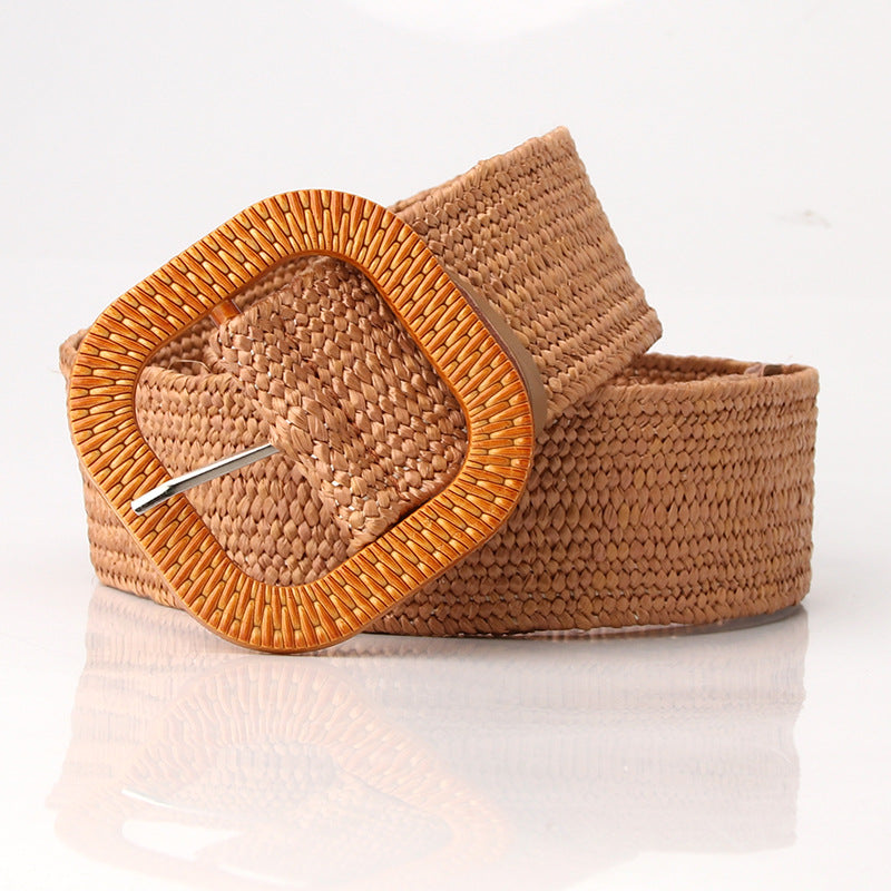 Women's Mori Cotton Linen Elastic Woven Dress Belts