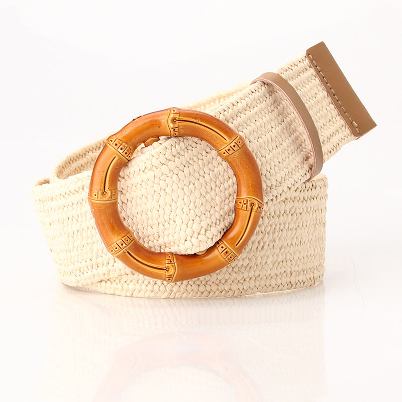 Women's Mori Cotton Linen Elastic Woven Dress Belts