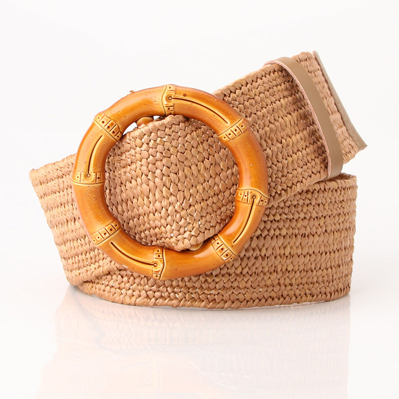 Women's Mori Cotton Linen Elastic Woven Dress Belts