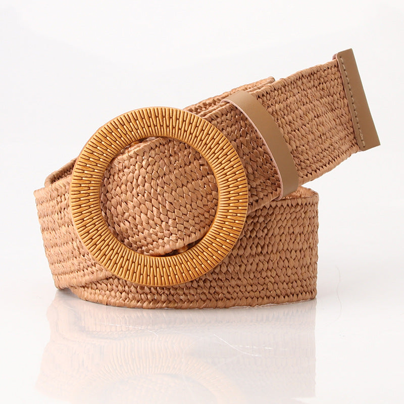 Women's Mori Cotton Linen Elastic Woven Dress Belts