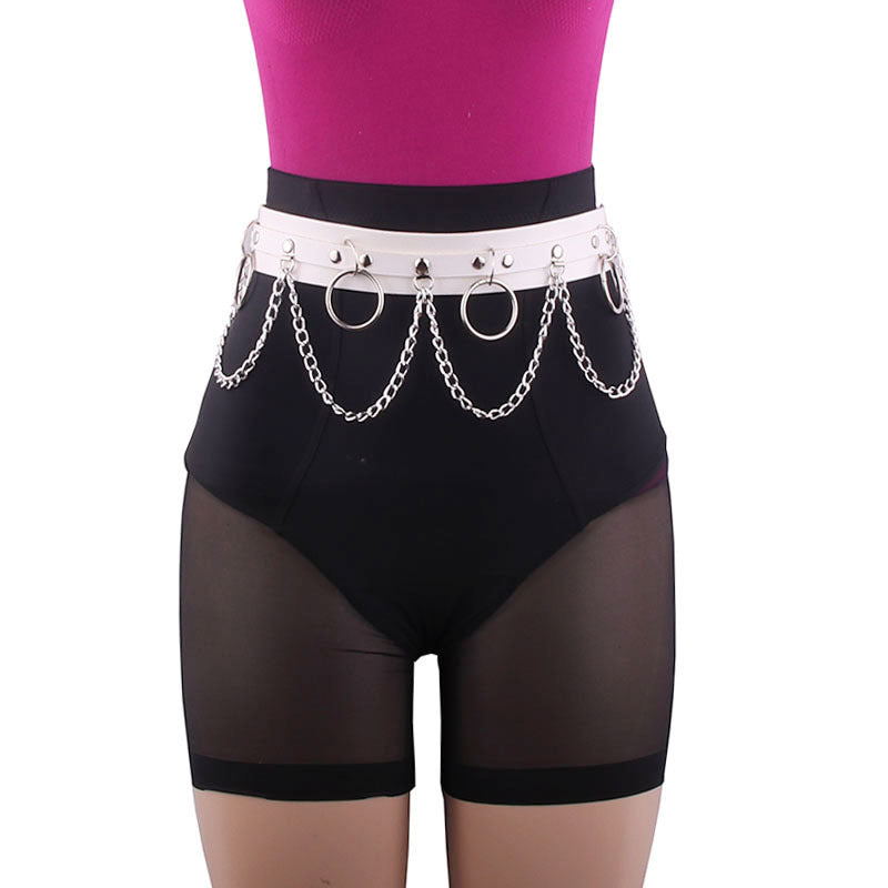 Decorative Belly Band Exaggerated Wide Chain Belts