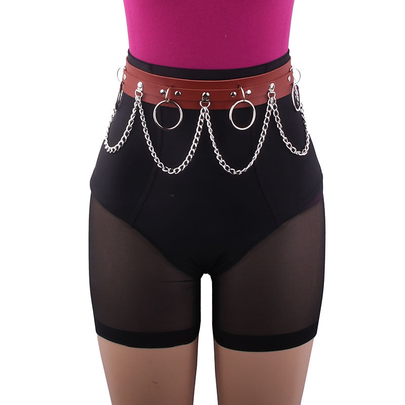 Decorative Belly Band Exaggerated Wide Chain Belts