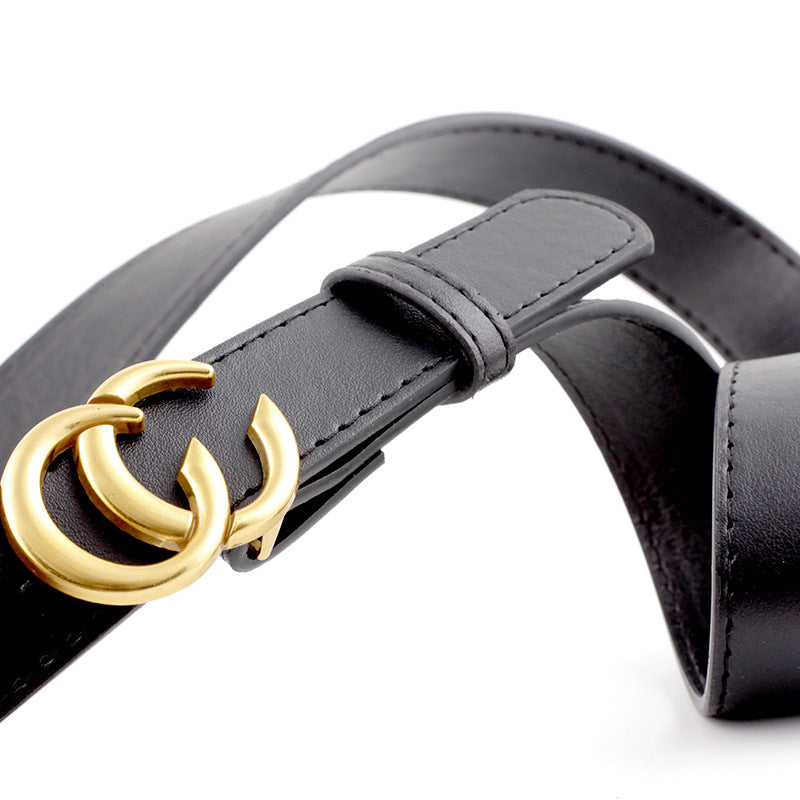 Women's & Men's Retro Double Black Fashion Decorative Casual Belts