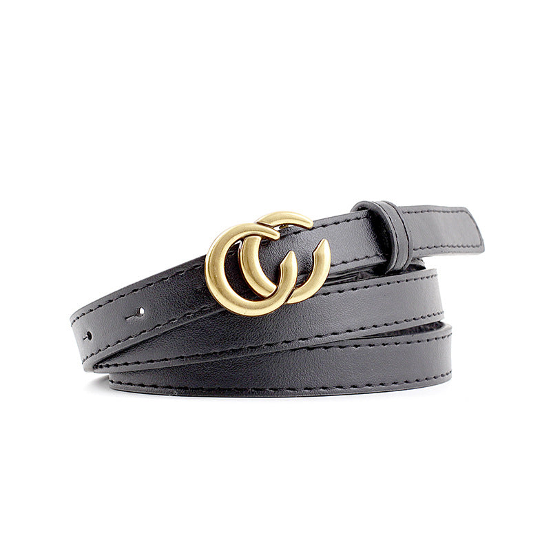 Women's & Men's Retro Double Black Fashion Decorative Casual Belts