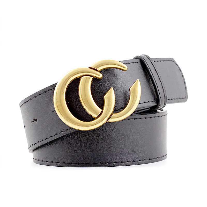 Women's & Men's Retro Double Black Fashion Decorative Casual Belts