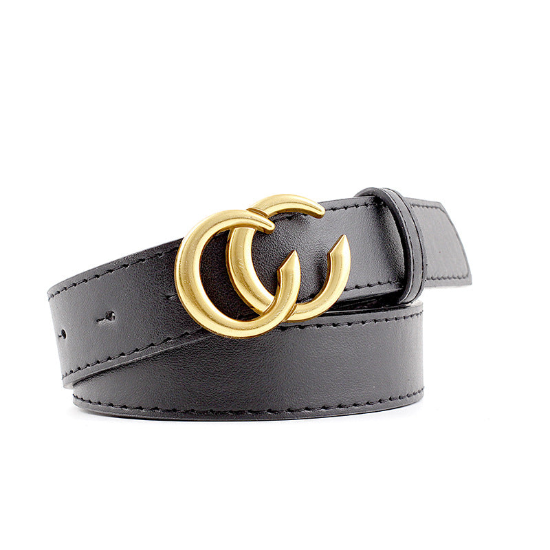 Women's & Men's Retro Double Black Fashion Decorative Casual Belts