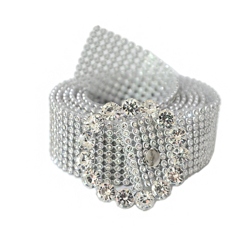 Women's Diamond Band Rows Full Rhinestone Inlaid Belts