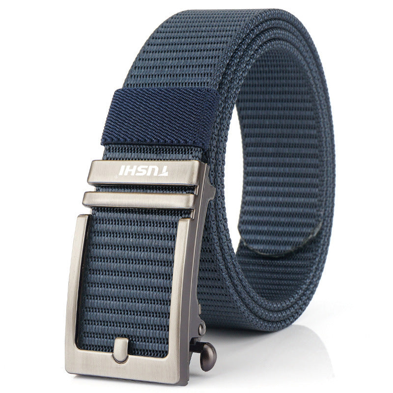 Men's Automatic Buckle Green Canvas Nylon Casual Versatile Belts