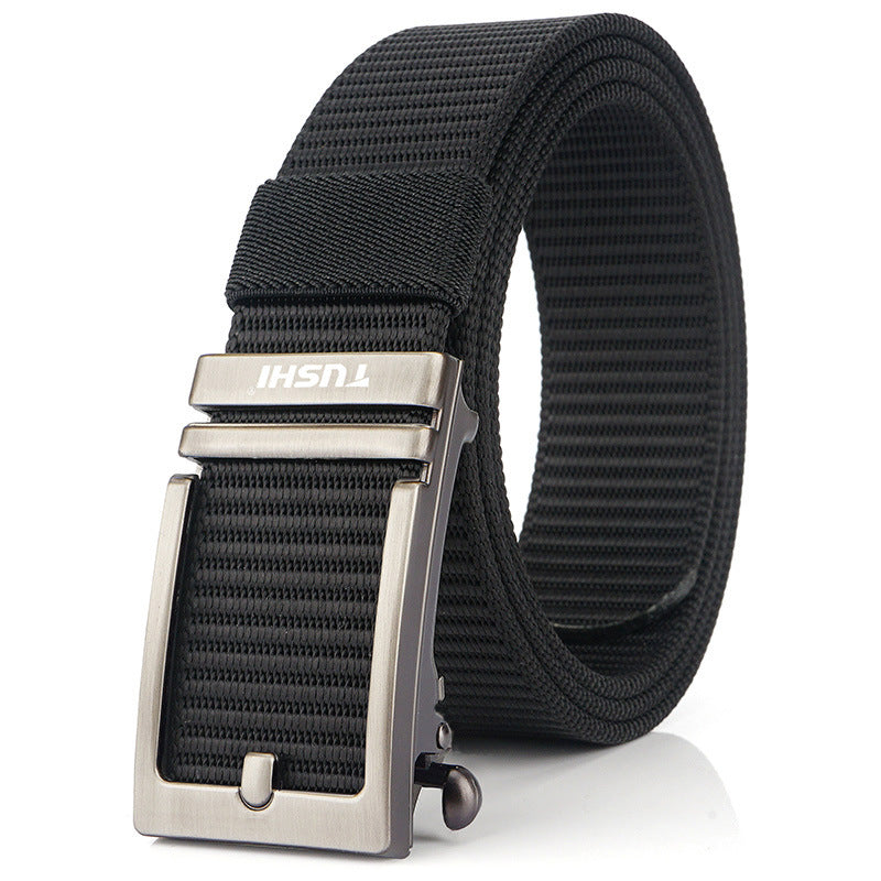 Men's Automatic Buckle Green Canvas Nylon Casual Versatile Belts