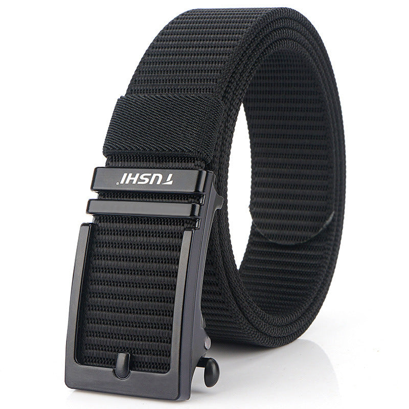 Men's Automatic Buckle Green Canvas Nylon Casual Versatile Belts