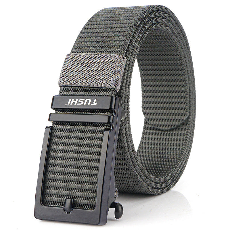 Men's Automatic Buckle Green Canvas Nylon Casual Versatile Belts