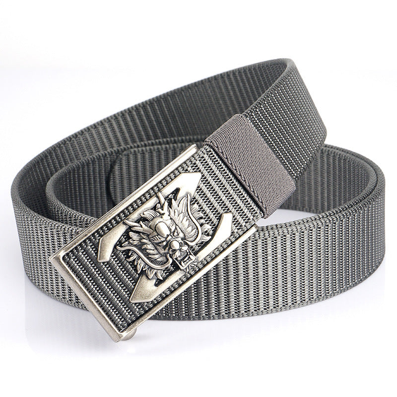 Men's Inner Buckle Canvas Automatic Casual Pant Belts