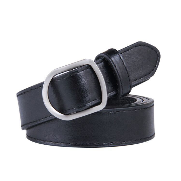 Women's Thin Simple No Hole Korean Style Belts