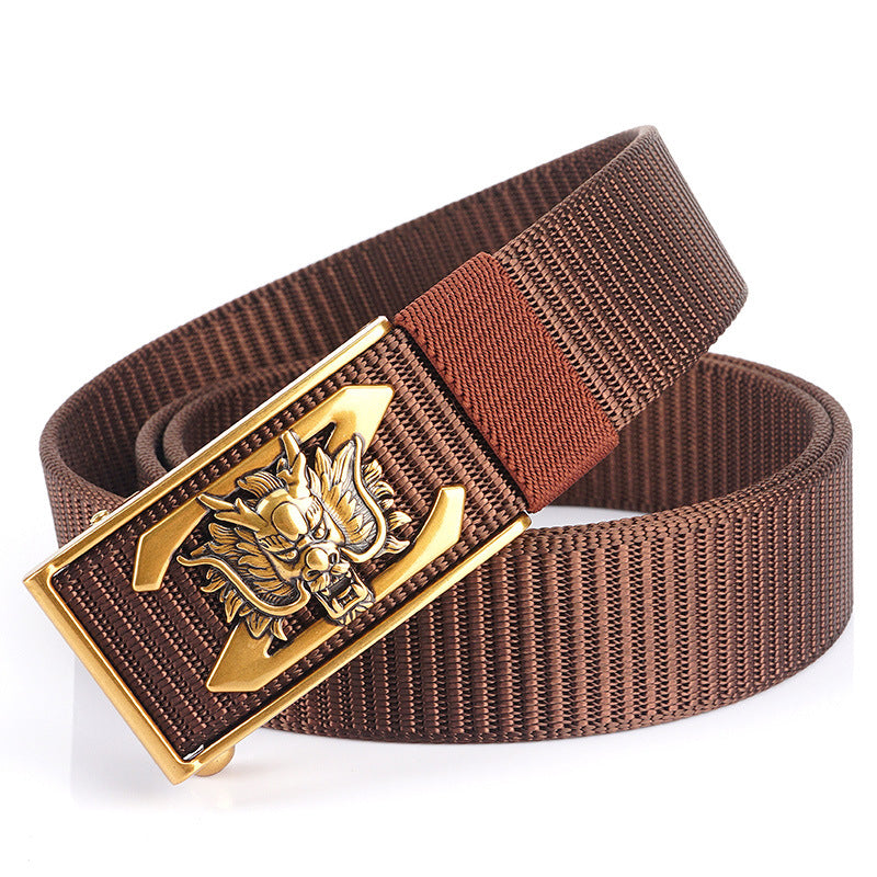 Men's Inner Buckle Canvas Automatic Casual Pant Belts