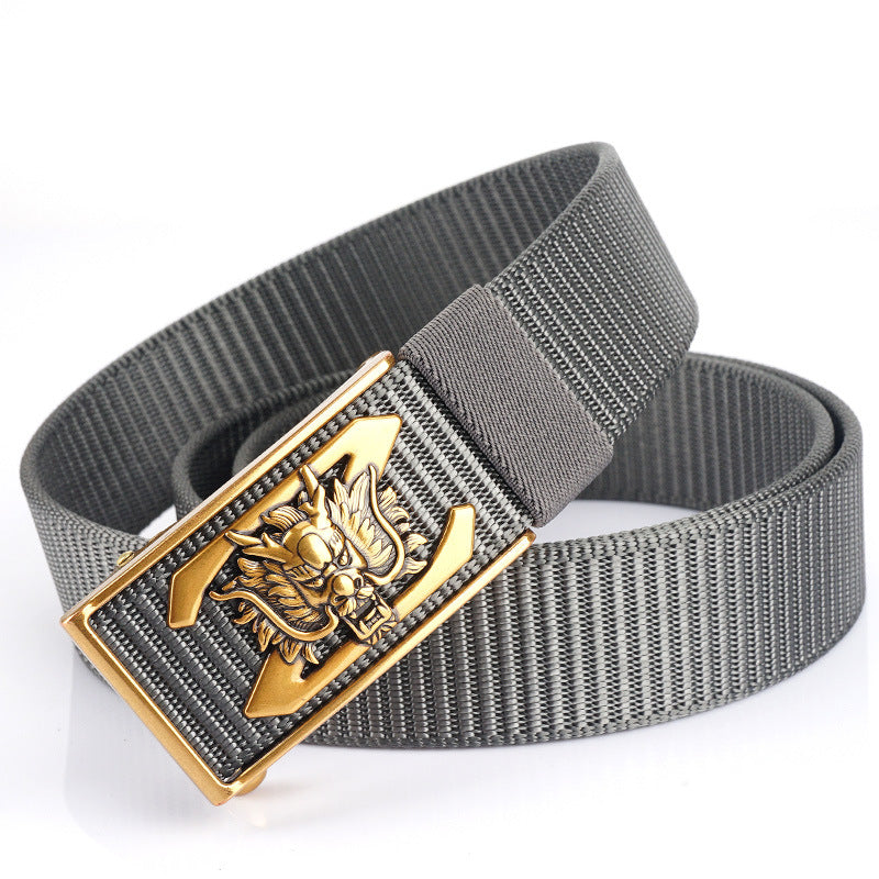 Men's Inner Buckle Canvas Automatic Casual Pant Belts