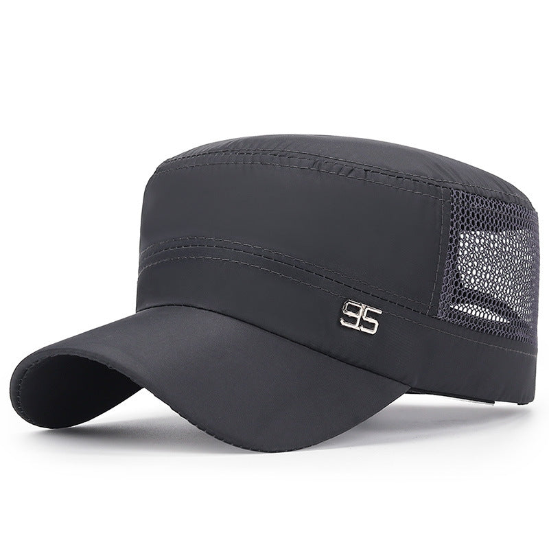 Women's & Men's Breathable Mesh Casual Metal Label Flat-top Hats & Caps